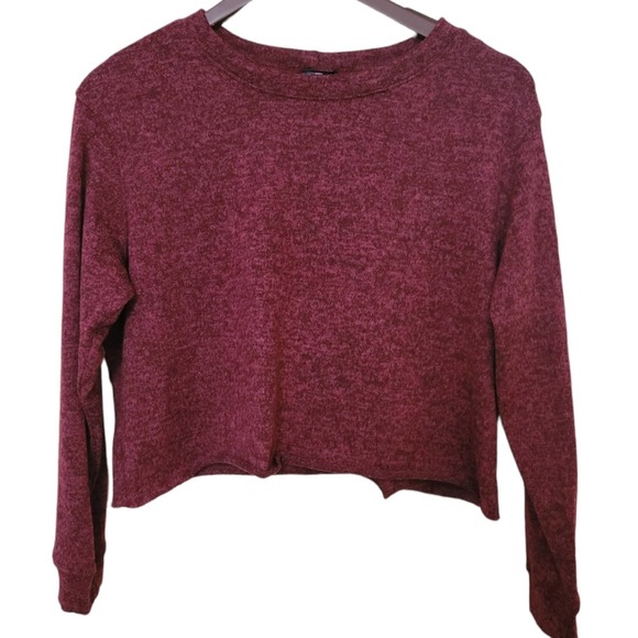 Agnes & Dora Cropped Maroon Sweater  Size XS - Picture 1 of 5